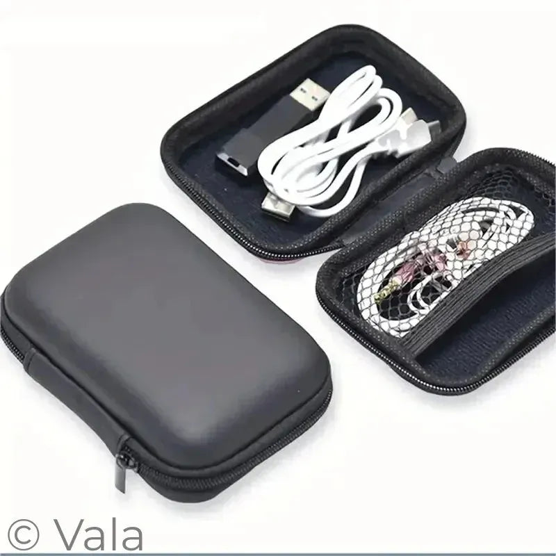 Compact Travel Case – Earphones, Cables & Cards Organizer