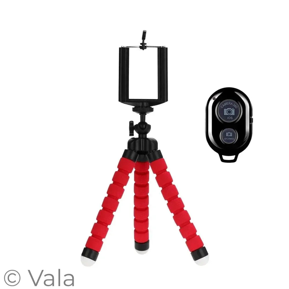 Octopus Phone Tripod – Flexible Mini Stand with Bluetooth Remote Shutter