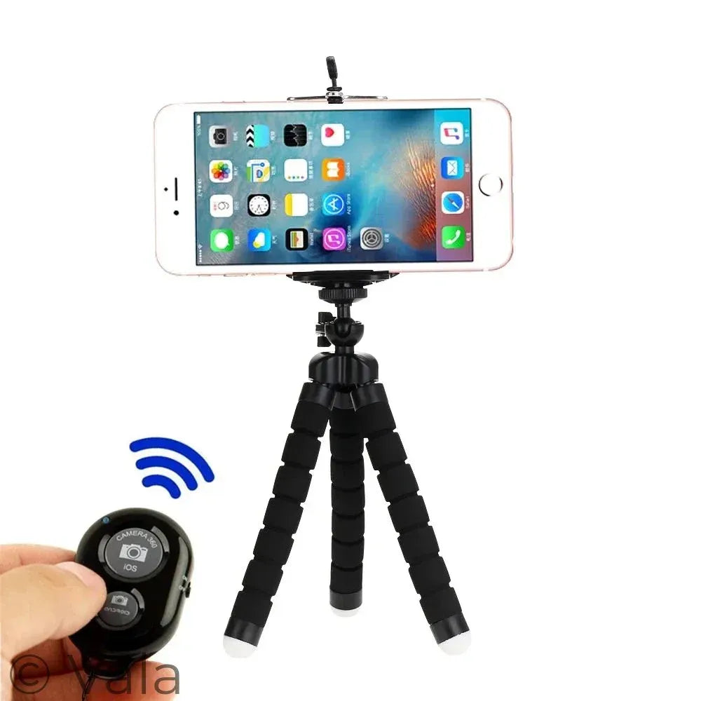 Octopus Phone Tripod – Flexible Mini Stand with Bluetooth Remote Shutter