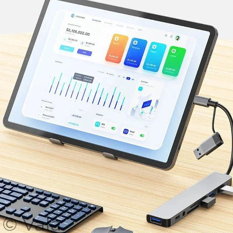8-in-2 USB-C Hub with Audio & SD Card Reader