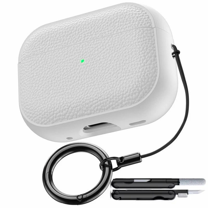 Premium Leather AirPods Case with Lanyard & Cleaning Pen