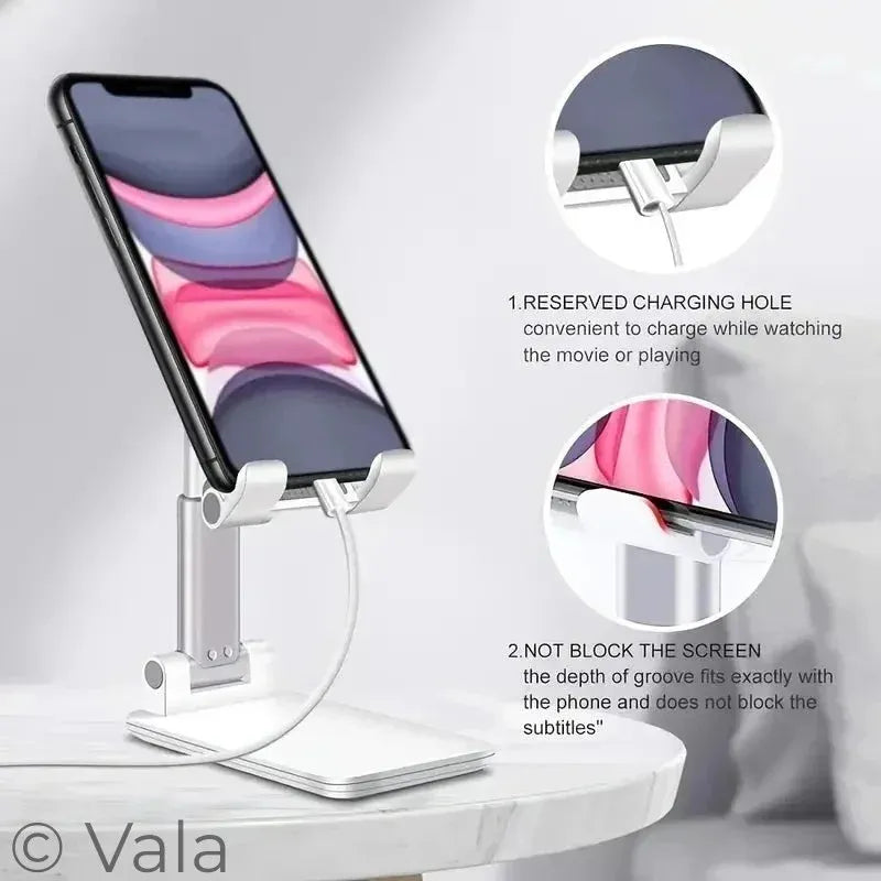 Foldable Phone & Tablet Stand – Adjustable Desk Holder, Universal Fit