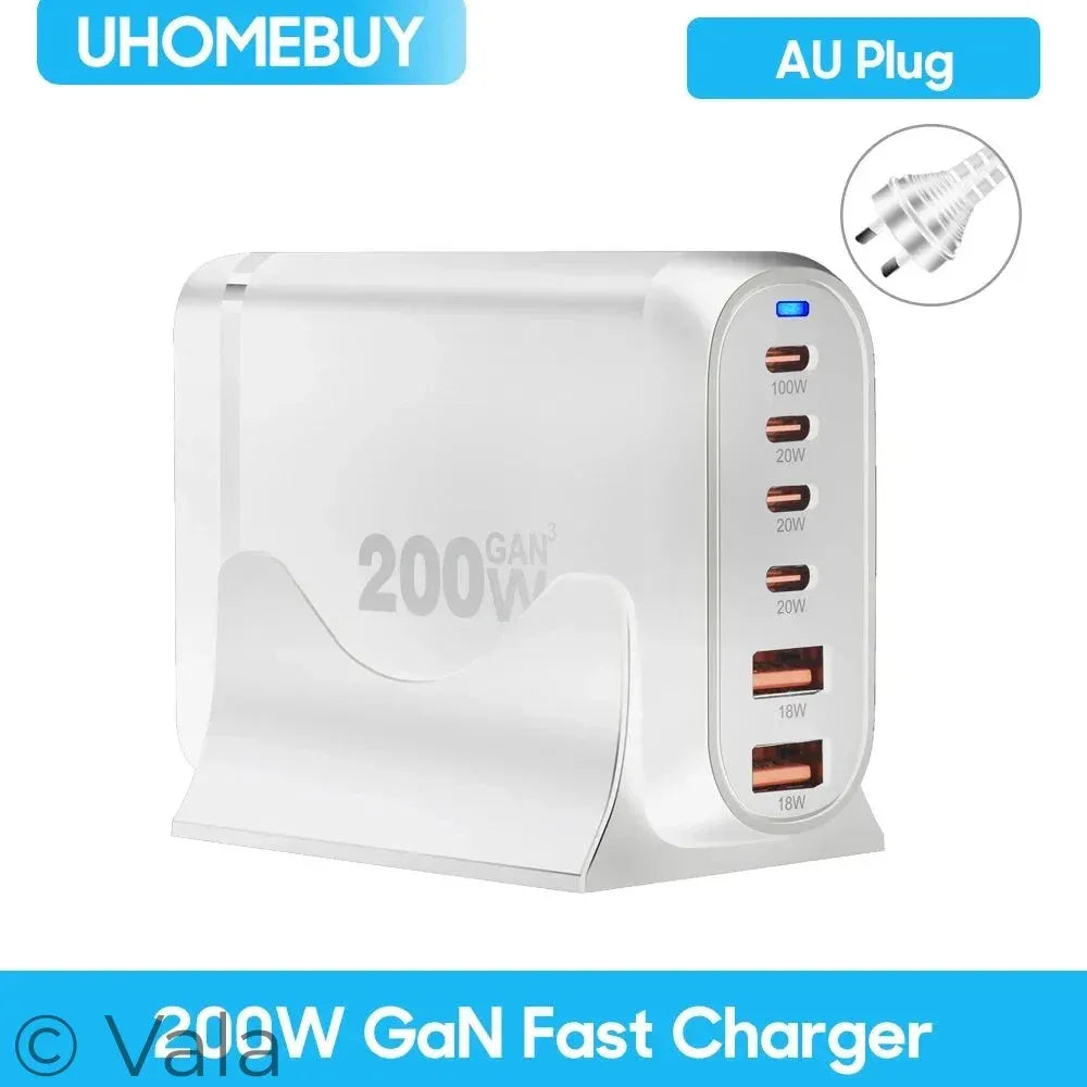 800W GaN 10-Port USB-C PD Fast Charger | 100W Desktop Charging Station