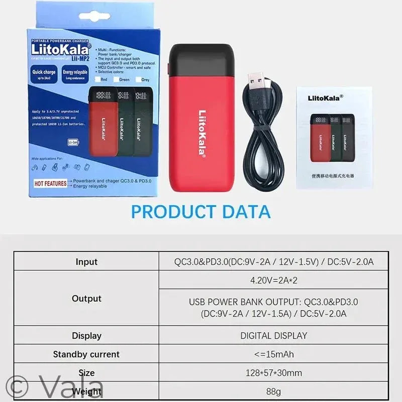 Dual Bay Battery Charger & Power Bank