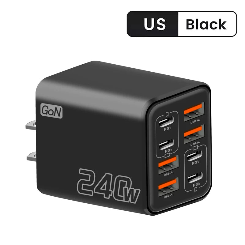 240W GaN USB-C Charger 8-in-1