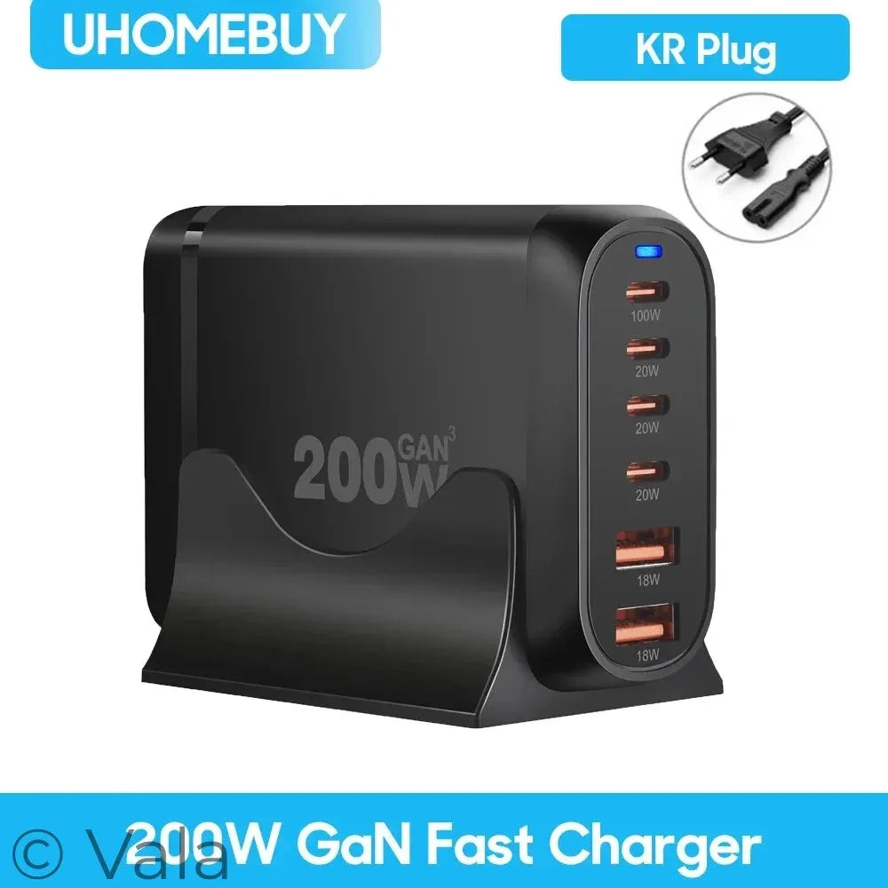 800W GaN 10-Port USB-C PD Fast Charger | 100W Desktop Charging Station