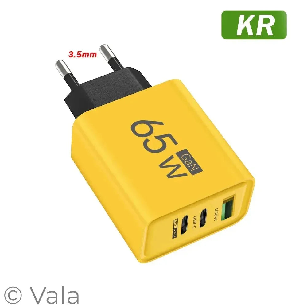 Total 65W GaN USB Type C Charger Fast Charging Mobile Phone Charge Adapter For iPhone Samsung Xiaomi Huawei QC 3.0 Wall Charger