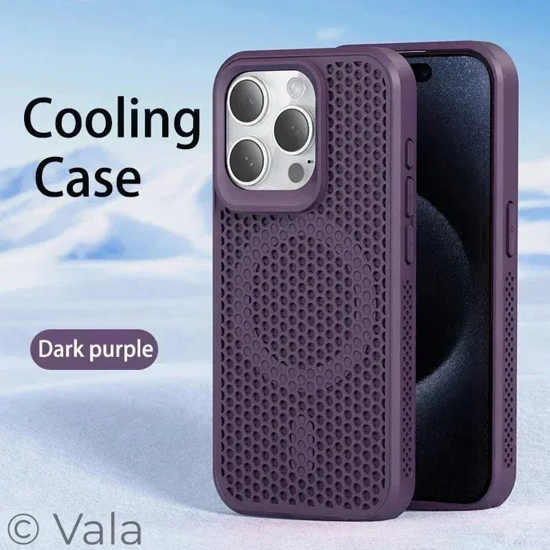 Breathable Magnetic iPhone Case | Cooling Hard Back Cover | MagSafe Ready | iPhone 11–17 Pro Max Plus