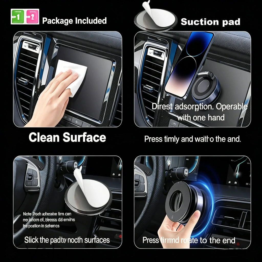 Magnetic Phone Holder – 360° Rotatable, Ultra-Strong Suction Mount