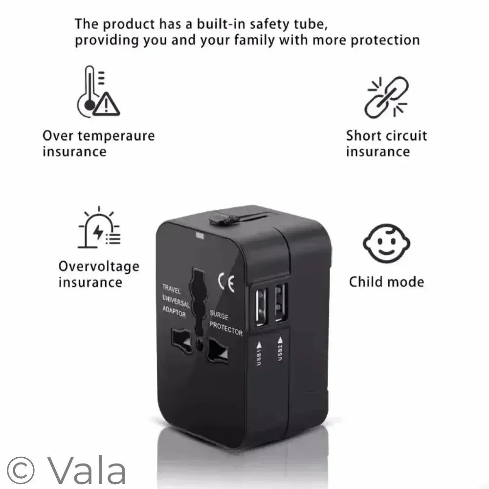 Universal Travel Adapter with USB Ports – 150+ Countries
