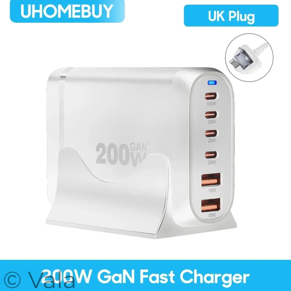 800W GaN 10-Port USB-C PD Fast Charger | 100W Desktop Charging Station