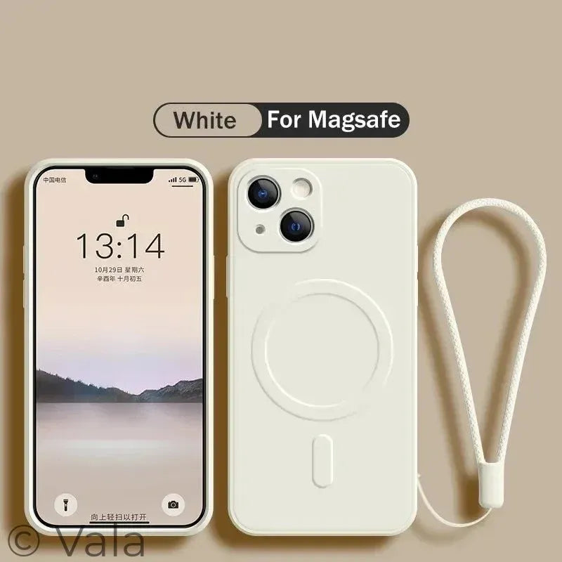 MagSafe Liquid Silicone iPhone Case – Wireless Charging, Shock-Proof & Anti-Scratch, iPhone X–16 Pro Max