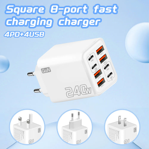 240W GaN USB-C Charger 8-in-1