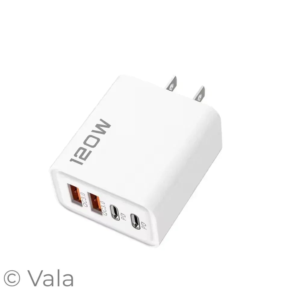 4-Port 120W USB Charger – Fast Charging for All Devices