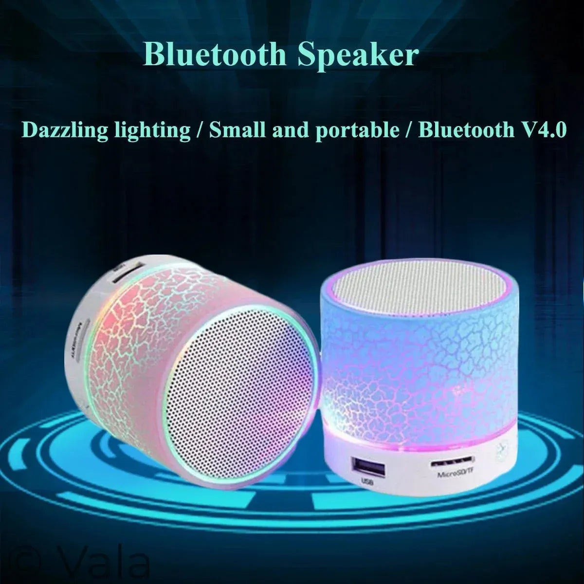 Mini Bluetooth Speaker – LED Glow, TF Card & Stereo Sound