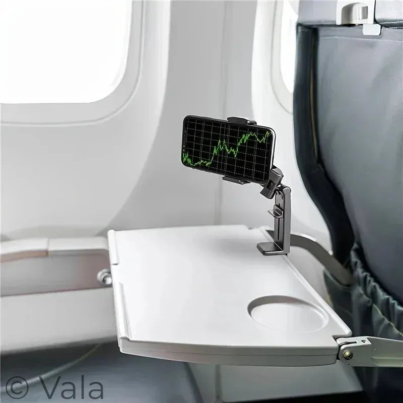 Portable Travel Phone Holder – Foldable, 360° Adjustable, Airplane & Desk Stand