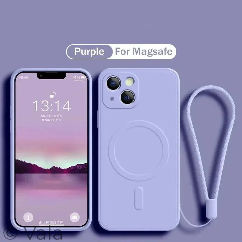 MagSafe Liquid Silicone iPhone Case – Wireless Charging, Shock-Proof & Anti-Scratch, iPhone X–16 Pro Max