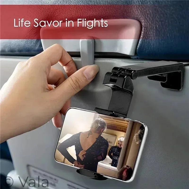 Portable Travel Phone Holder – Foldable, 360° Adjustable, Airplane & Desk Stand
