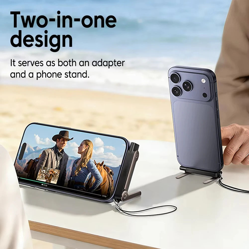 Foldable Phone Stand with Built-in Charging Adapter