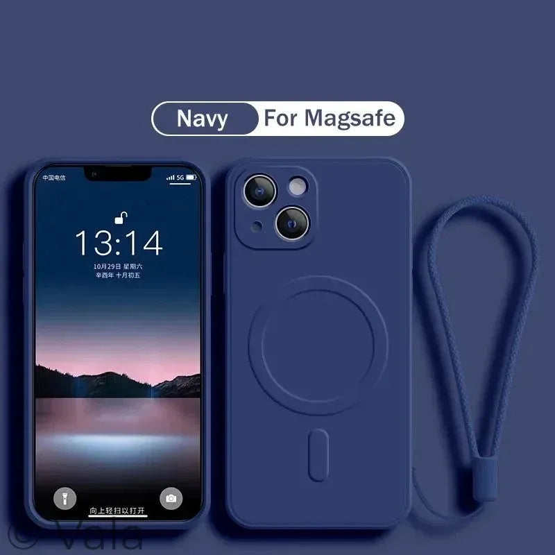 MagSafe Liquid Silicone iPhone Case – Wireless Charging, Shock-Proof & Anti-Scratch, iPhone X–16 Pro Max