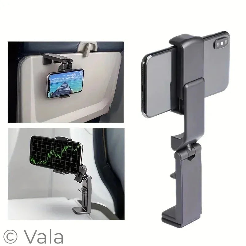 Portable Travel Phone Holder – Foldable, 360° Adjustable, Airplane & Desk Stand