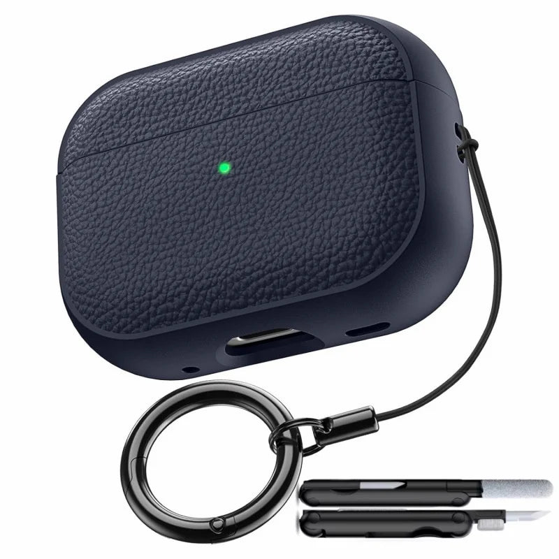 Premium Leather AirPods Case with Lanyard & Cleaning Pen