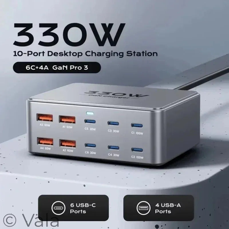 330W GaN Charging Station – Charge 10 Devices at Once