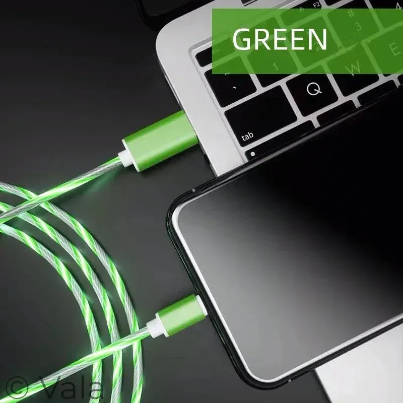 LED Glowing Charging Cable – USB-C & Micro USB, 3A Fast Charge