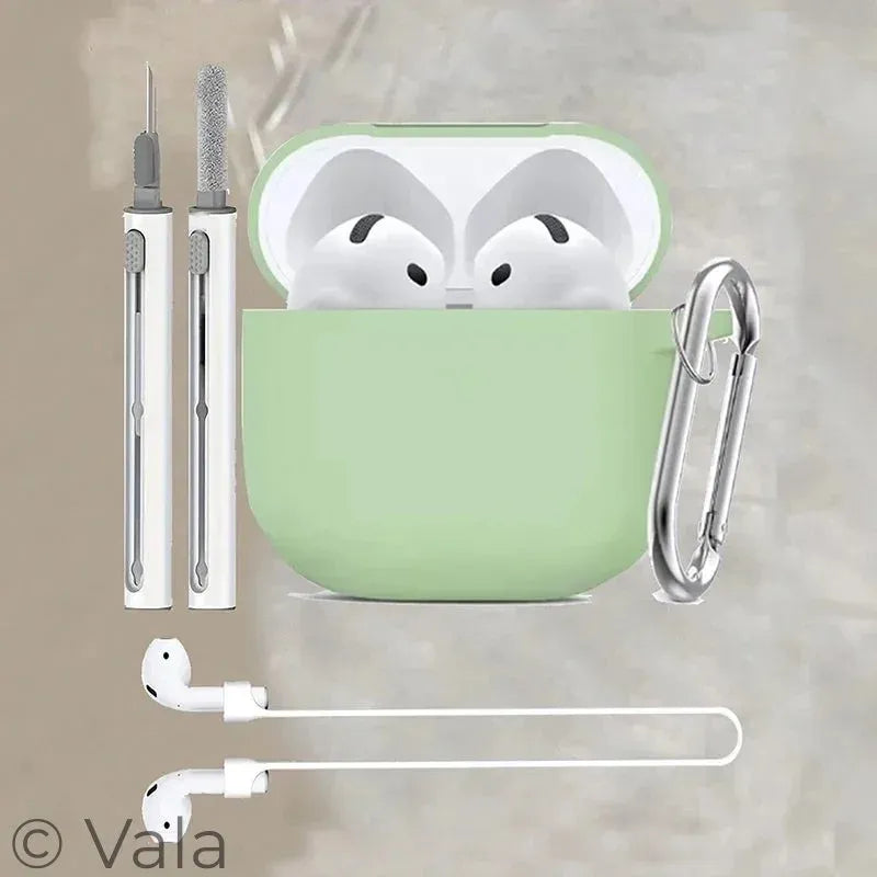 Silicone AirPods 4 Case with Carabiner Hook | Shockproof Earbuds Protective Cover