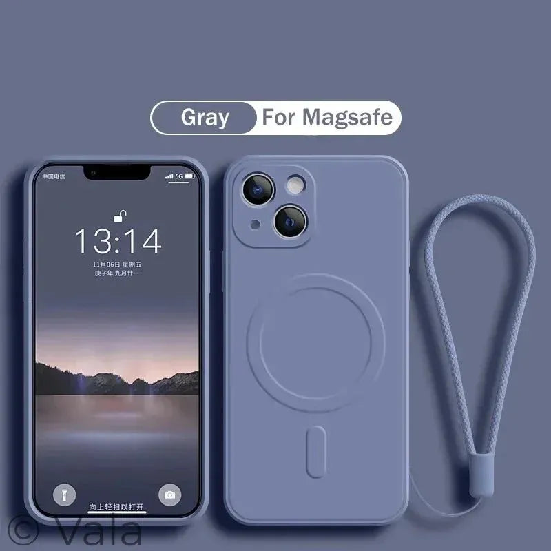 MagSafe Liquid Silicone iPhone Case – Wireless Charging, Shock-Proof & Anti-Scratch, iPhone X–16 Pro Max