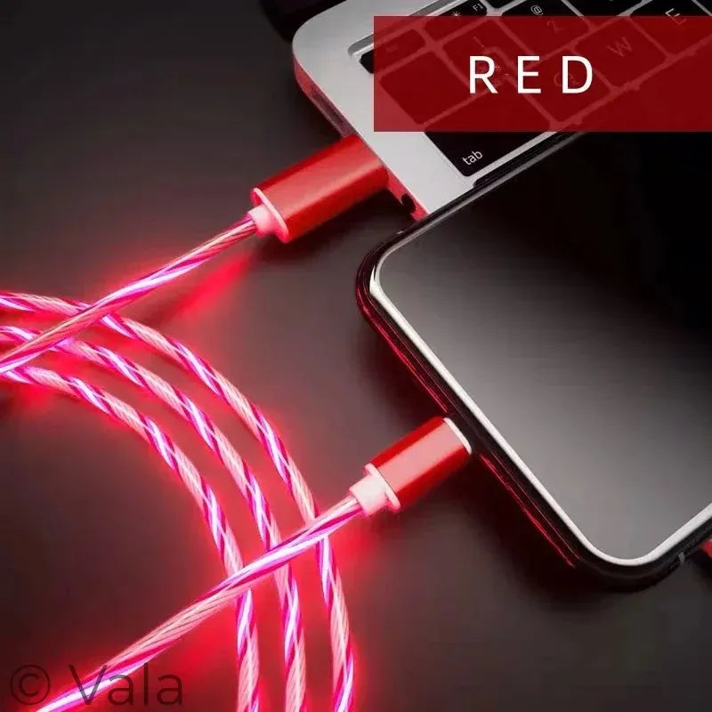 LED Glowing Charging Cable – USB-C & Micro USB, 3A Fast Charge