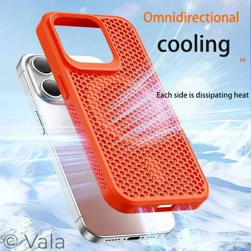 Breathable Magnetic iPhone Case | Cooling Hard Back Cover | MagSafe Ready | iPhone 11–17 Pro Max Plus