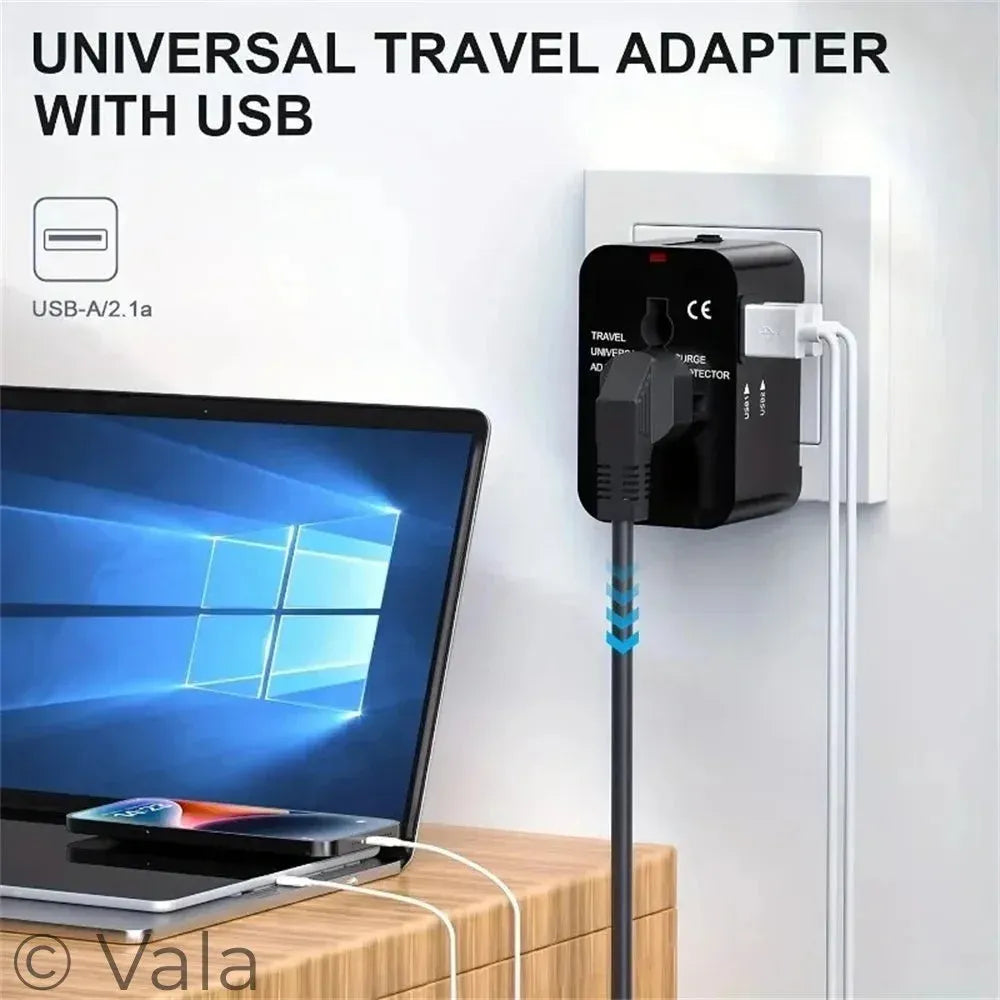 Universal Travel Adapter with USB Ports – 150+ Countries