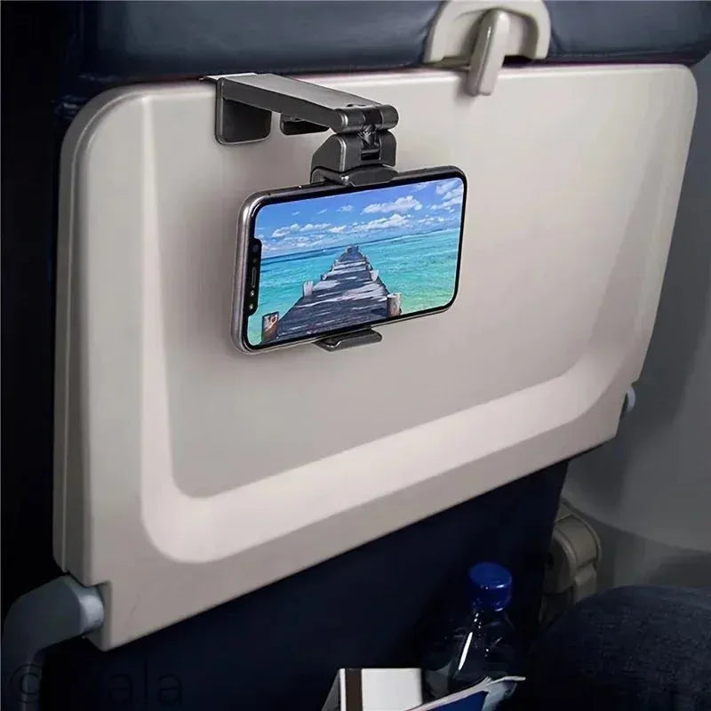 Portable Travel Phone Holder – Foldable, 360° Adjustable, Airplane & Desk Stand
