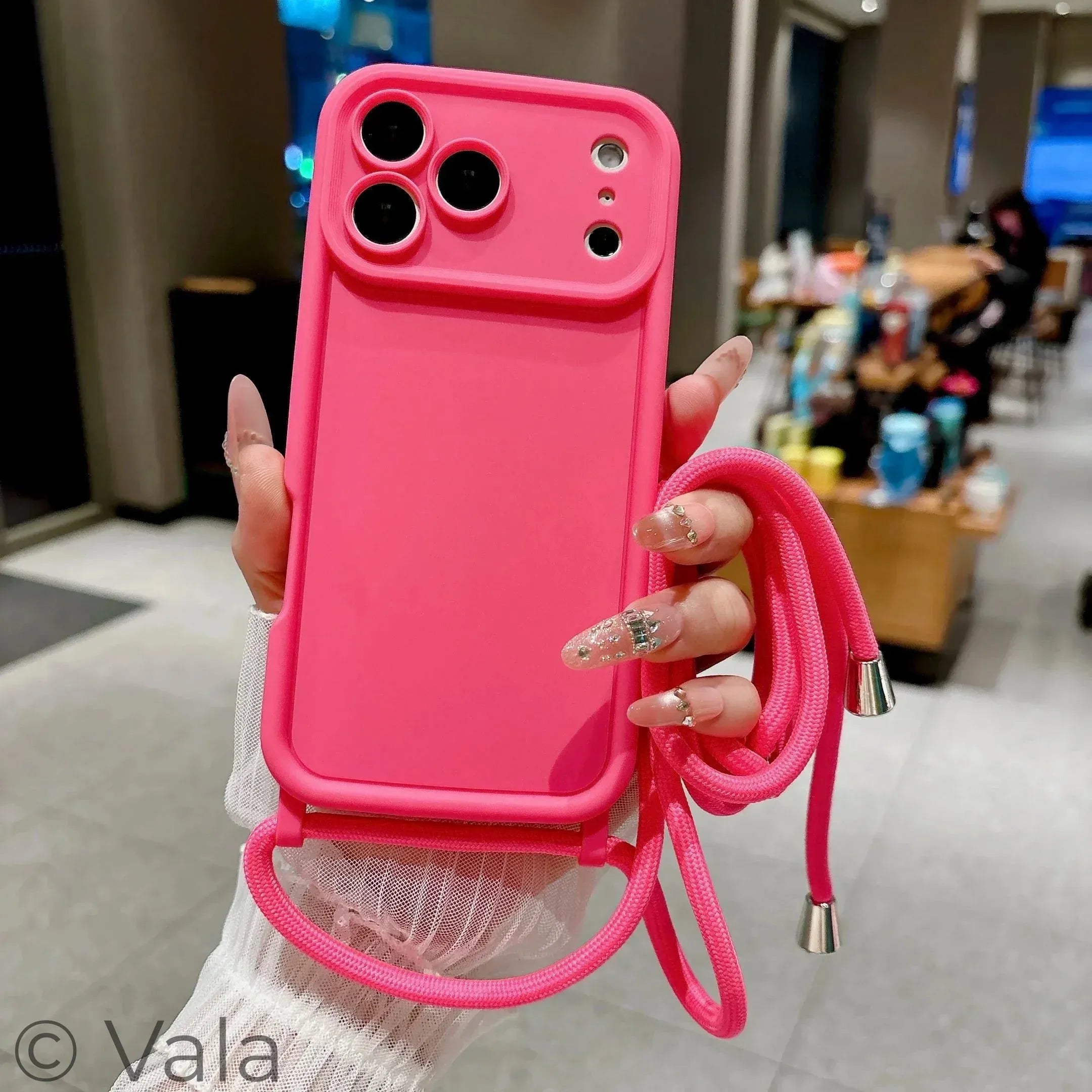 iPhone Crossbody Case with Lanyard | Soft Silicone Cover | iPhone 7–18 Pro Max, SE, Air