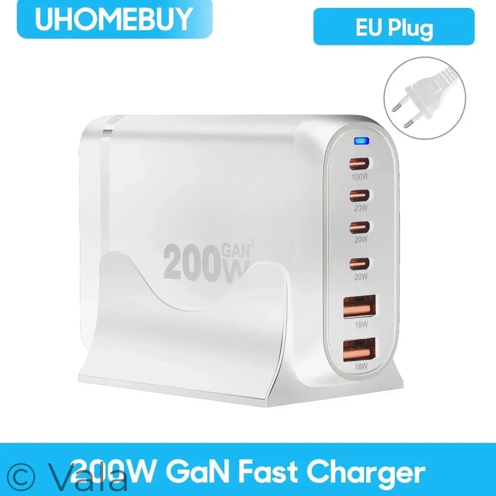 800W GaN 10-Port USB-C PD Fast Charger | 100W Desktop Charging Station
