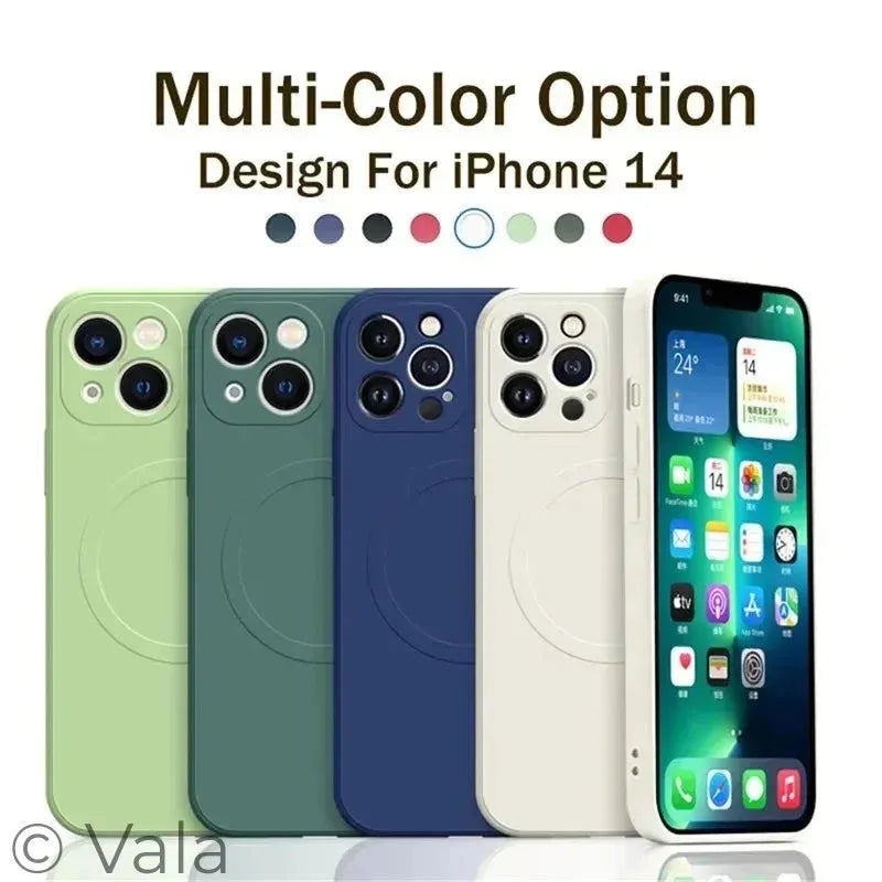 MagSafe Liquid Silicone iPhone Case – Wireless Charging, Shock-Proof & Anti-Scratch, iPhone X–16 Pro Max