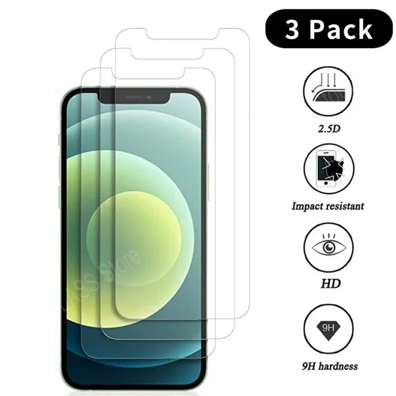 iPhone Tempered Glass Screen Protector (3 Pack)
