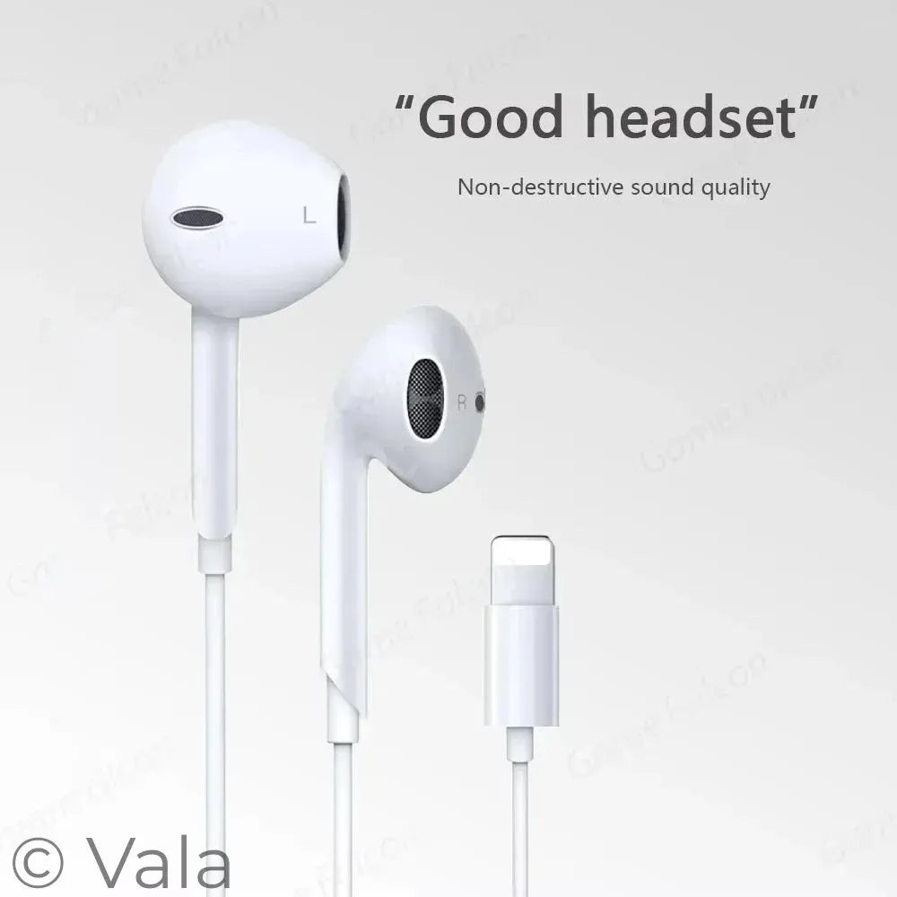 White headset with 'Good headset' text on a light gray background