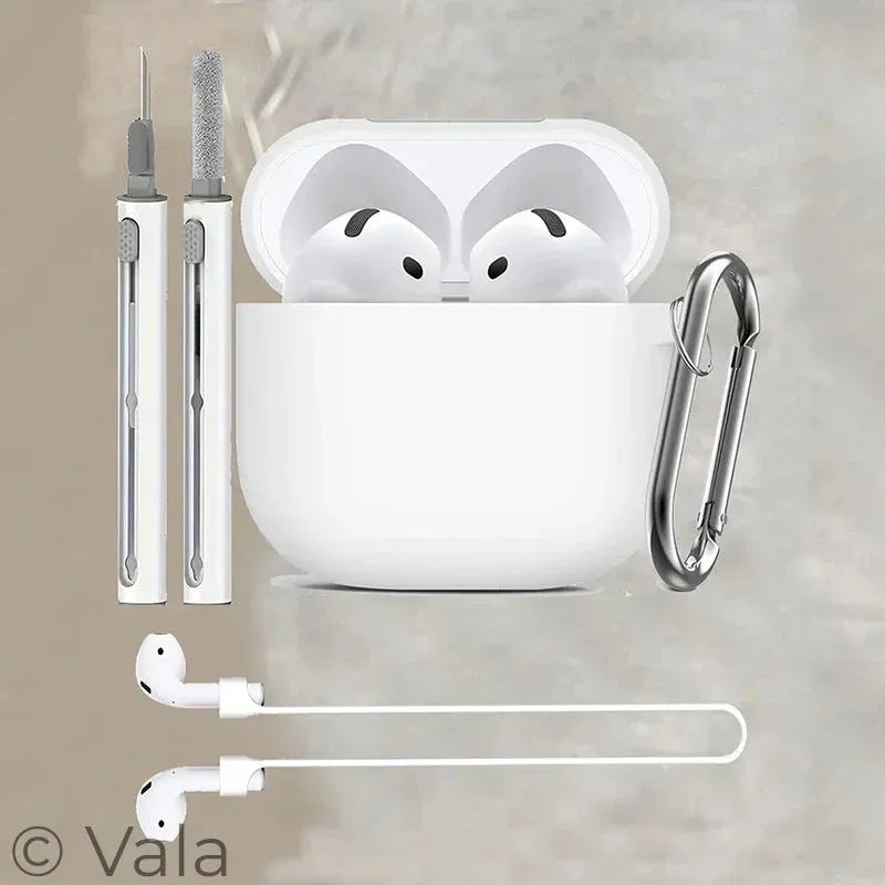 Silicone AirPods 4 Case with Carabiner Hook | Shockproof Earbuds Protective Cover