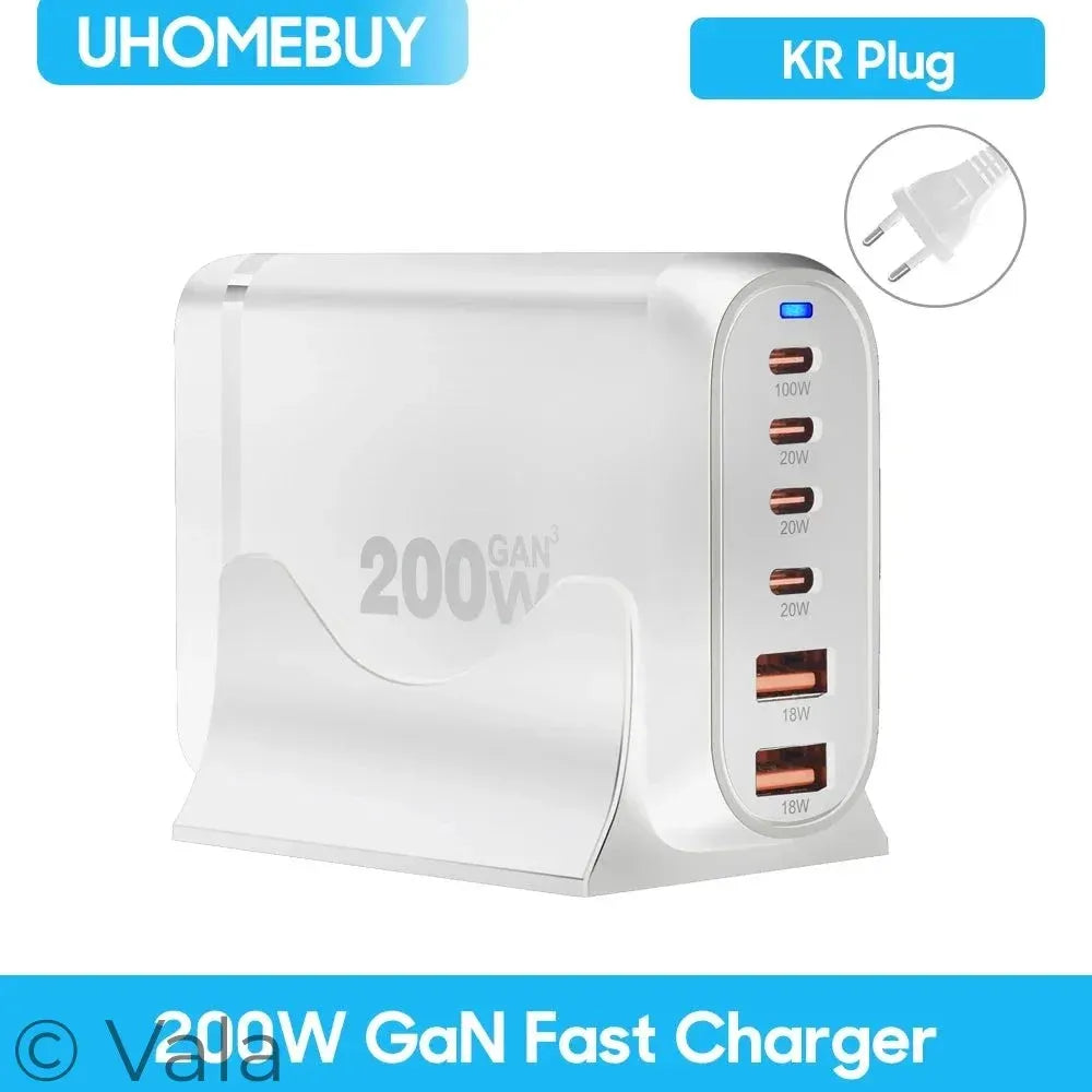800W GaN 10-Port USB-C PD Fast Charger | 100W Desktop Charging Station