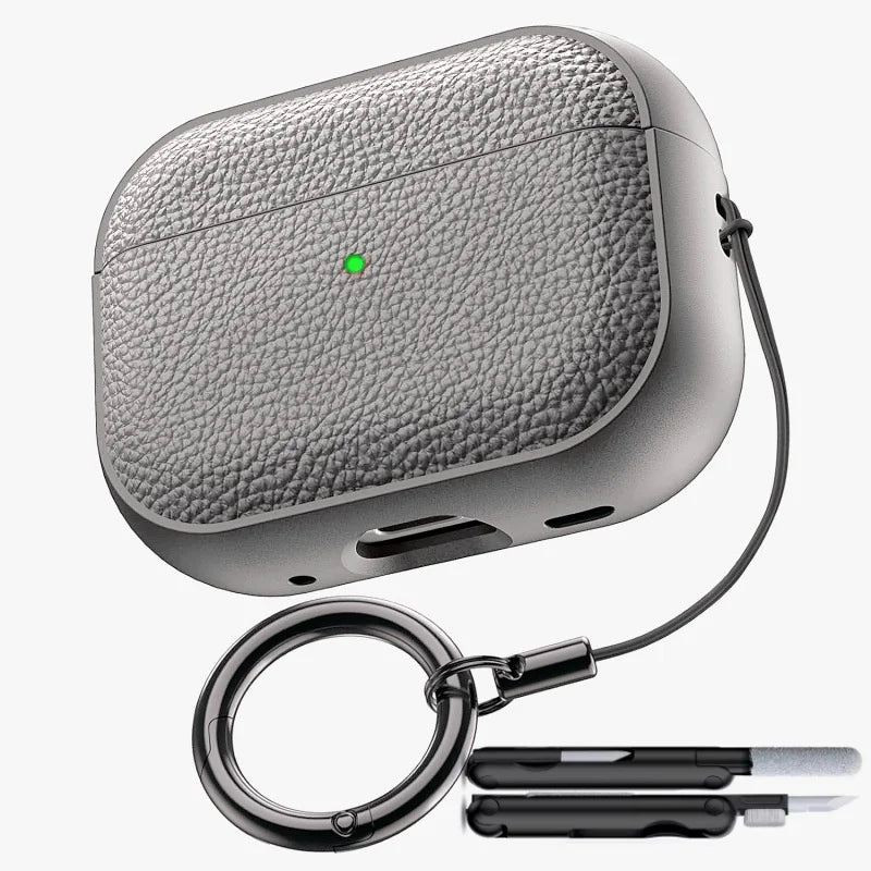 Premium Leather AirPods Case with Lanyard & Cleaning Pen