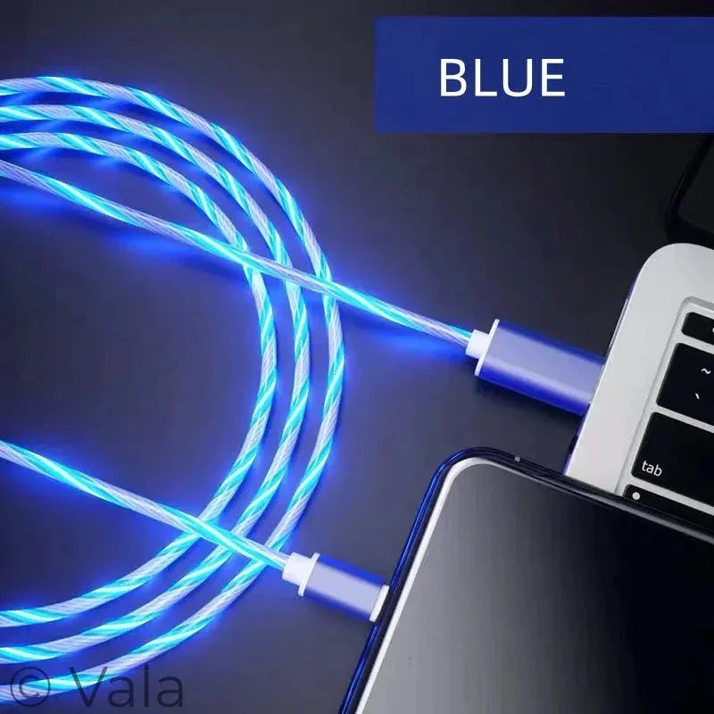 LED Glowing Charging Cable – USB-C & Micro USB, 3A Fast Charge