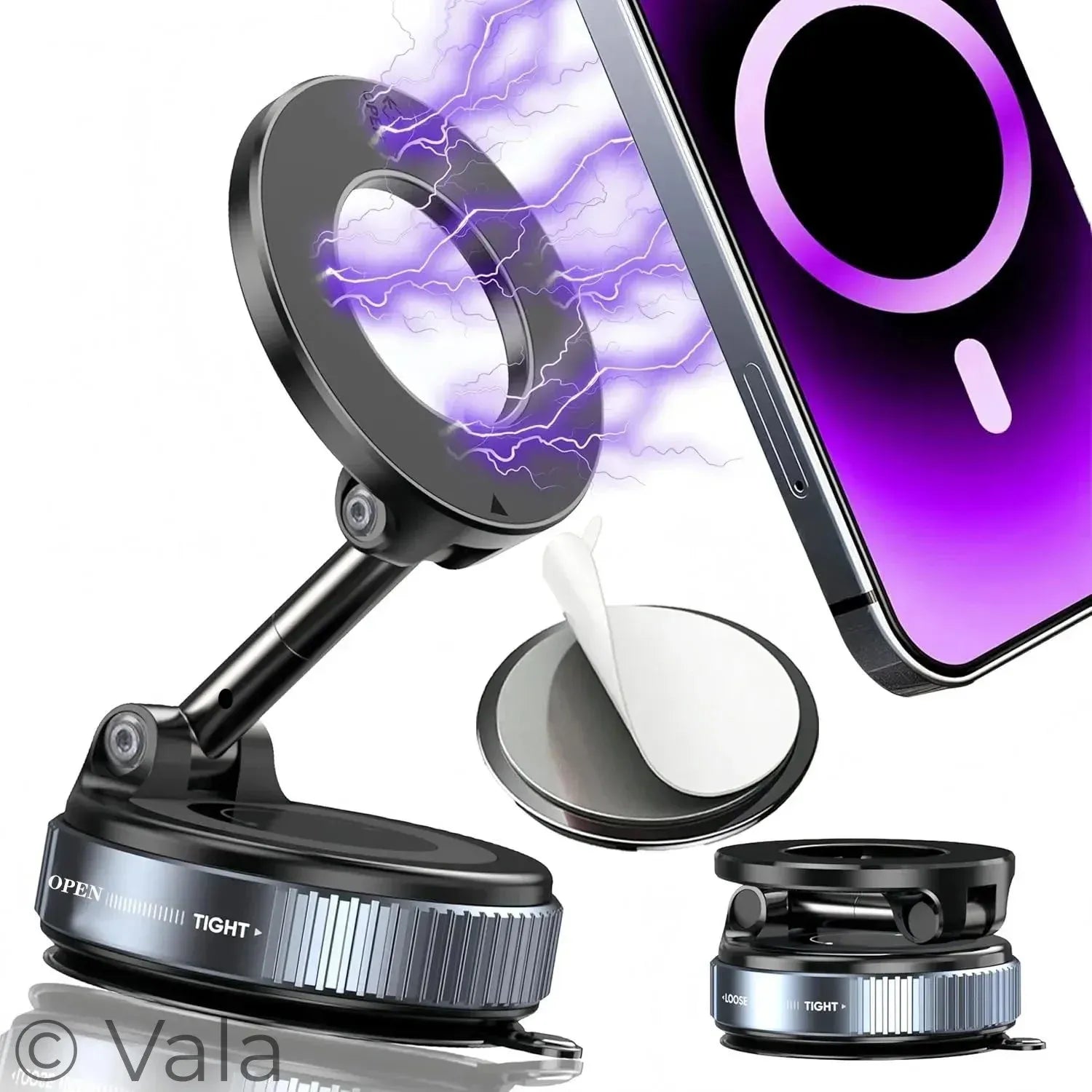 Magnetic Phone Holder – 360° Rotatable, Ultra-Strong Suction Mount