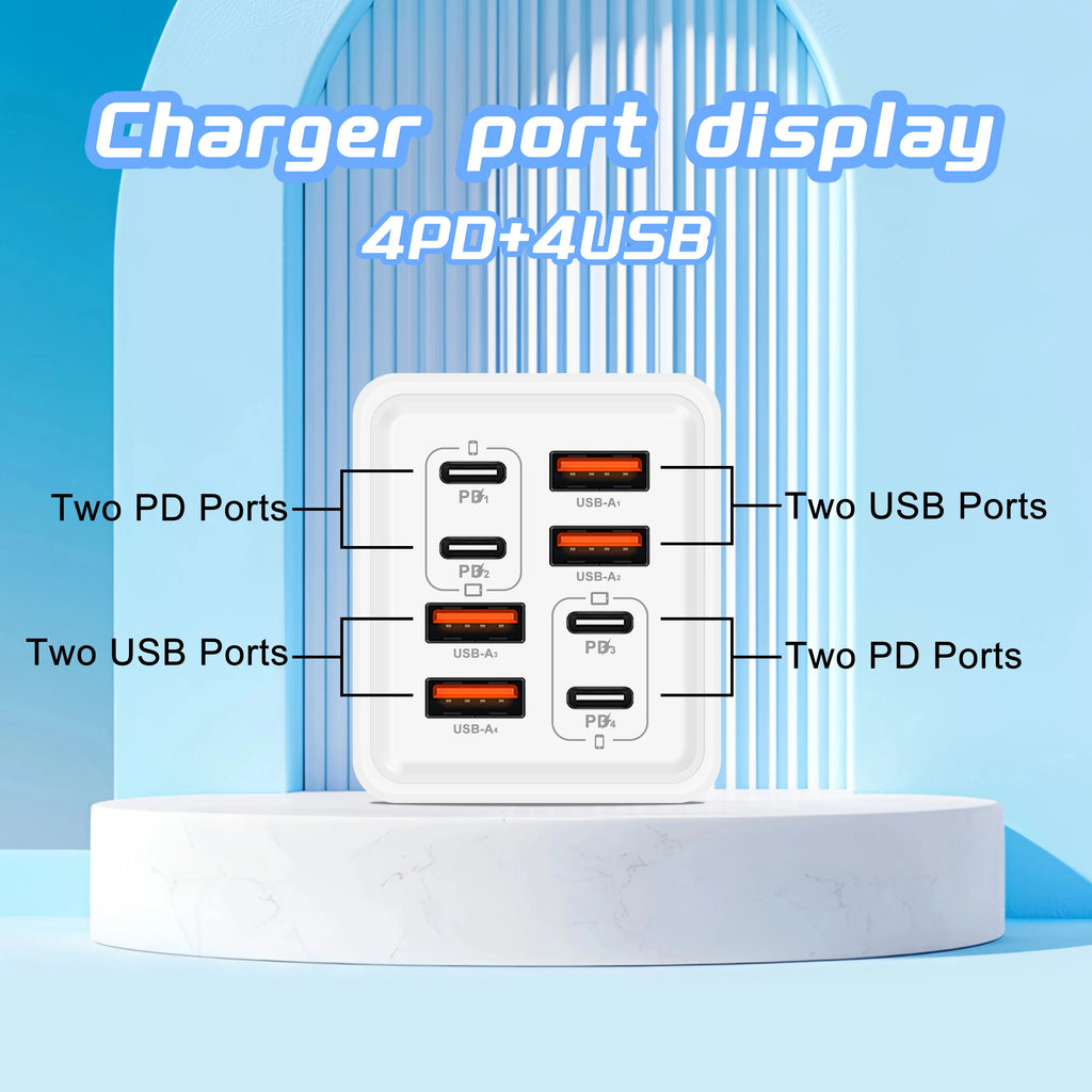 240W GaN USB-C Charger 8-in-1