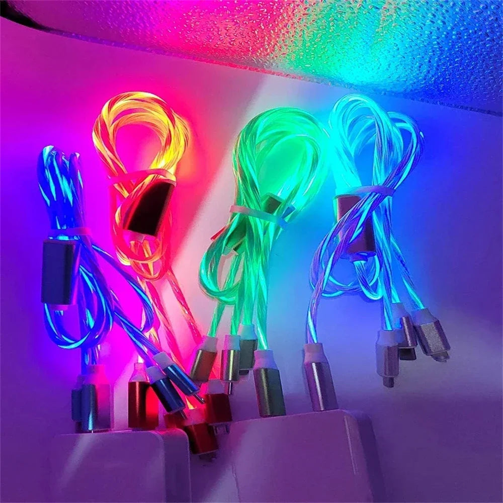 3-in-1 LED Glow Fast Charging Cable | USB-C, Lightning & Micro USB