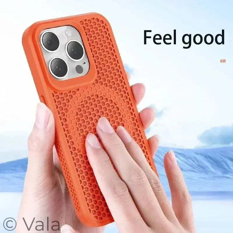 Breathable Magnetic iPhone Case | Cooling Hard Back Cover | MagSafe Ready | iPhone 11–17 Pro Max Plus