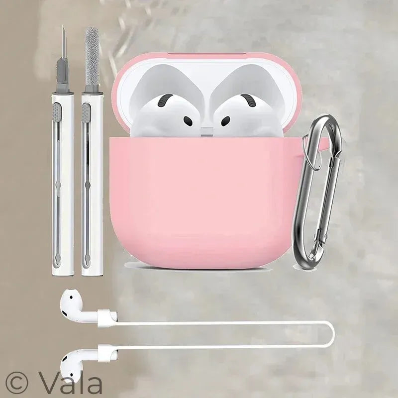 Silicone AirPods 4 Case with Carabiner Hook | Shockproof Earbuds Protective Cover