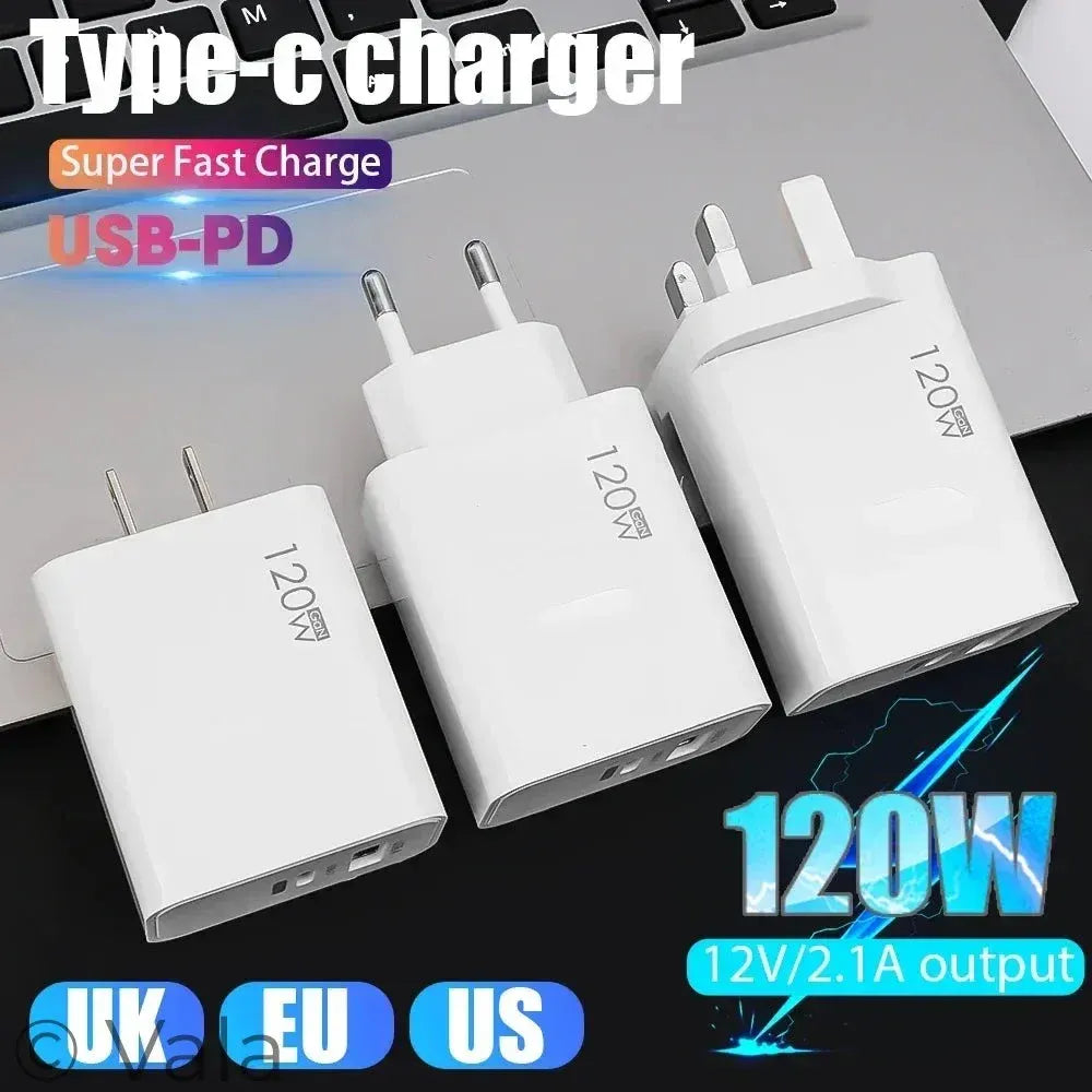 120W Fast Charger for iPhone, Samsung & Xiaomi