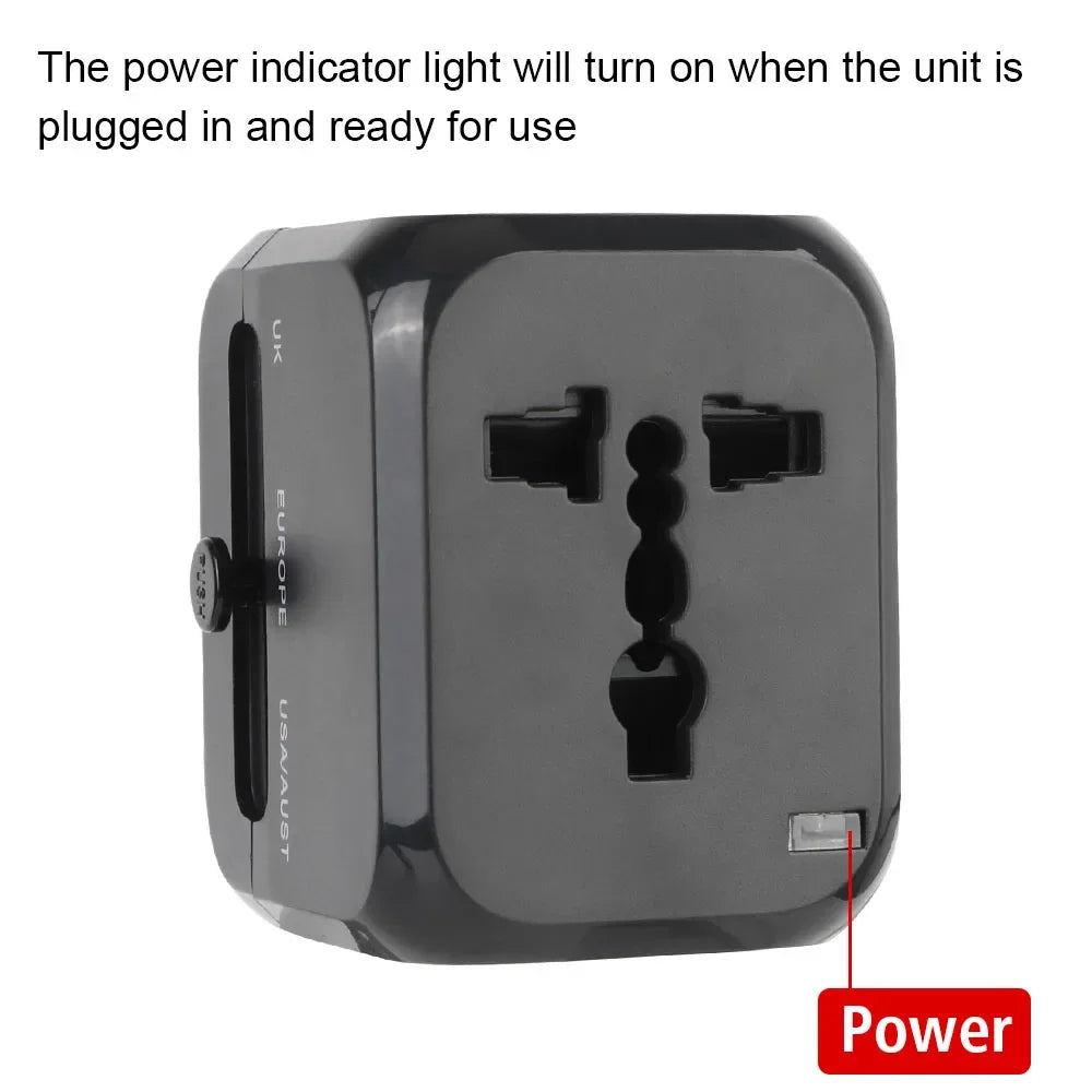 Universal Travel Adapter – US/EU/UK/AU with USB & USB-C